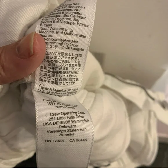 J Crew White Paper Jeans Womens Size 27 US 4 White Wide Leg Belted Elastic Waist - Picture 4 of 12